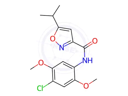 Chemical structure of N-(4-chloro-2,5-dimethoxyphenyl)-5-(propan-2-yl)-1,2-oxazole-3-carboxamide