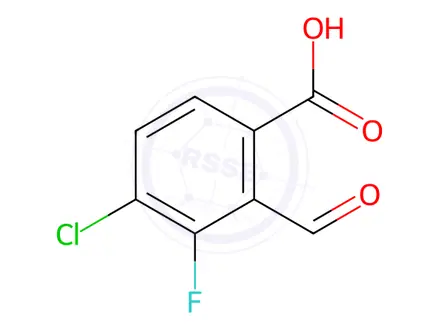 Chemical structure of 4-Chloro-3-fluoro-2-formylbenzoic acid