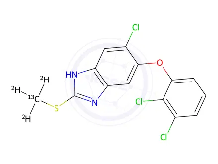 Chemical structure of Triclabendazole-13C,d3