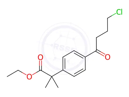 Chemical structure of Ethyl4-(4-chloro-1-oxobutyl)-a,a-dimethylbenzeneacetate