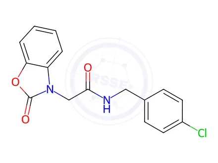 Chemical structure of N-(4-chlorobenzyl)-2-(2-oxobenzo[d]oxazol-3(2H)-yl)acetamide