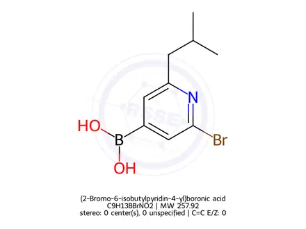 Chemical structure of (2-Bromo-6-isobutylpyridin-4-yl)boronic acid