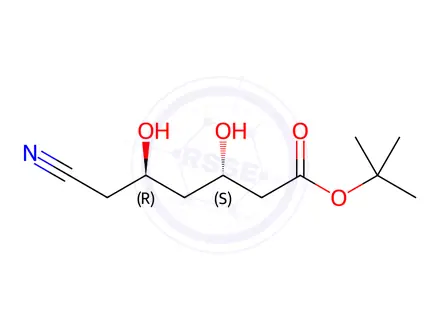 Chemical structure of (3S,5R)-6-Cyano-3,5-dihydroxy-hexanoic Acid tert-Butyl Ester