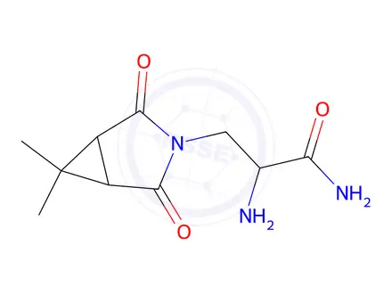 Chemical structure of 2-Amino-3-(6,6-dimethyl-2,4-dioxo-3-azabicyclo[3.1.0]hexan-3-yl)propanamide