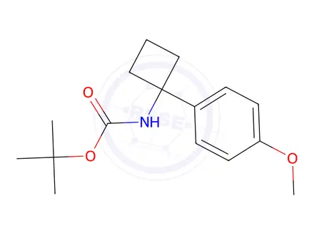Chemical structure of tert-Butyl N-[1-(4-methoxyphenyl)cyclobutyl]carbamate