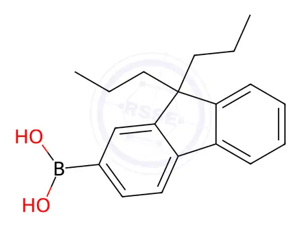 Chemical structure of 9,9-Di-n-propylfluorene-2-boronic acid, 97%