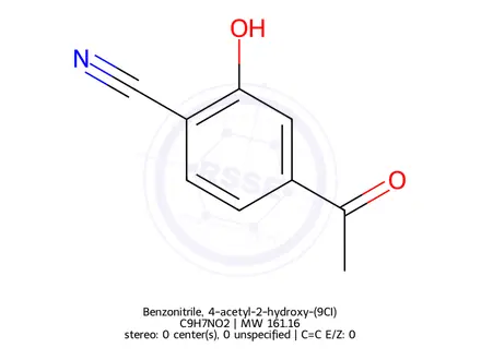 Chemical structure of Benzonitrile, 4-acetyl-2-hydroxy-(9CI)