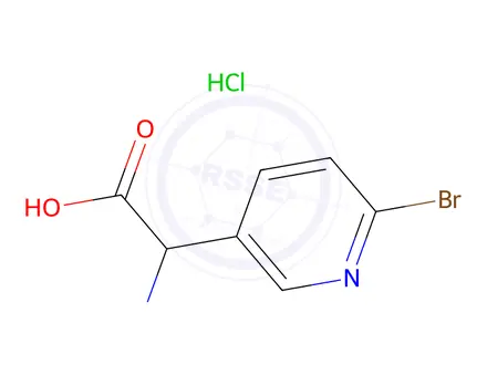 Chemical structure of 2-Amino-2-(6-bromopyridin-3-yl)acetic acid hydrochloride