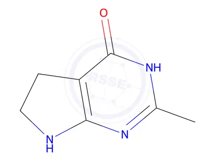 Chemical structure of 2-Methyl-6,7-dihydro-3H-pyrrolo[2,3-d]pyrimidin-4(5H)-one