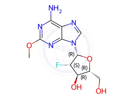 Chemical structure of 2-Methoxy-2'-deoxy-2'-fluoro-beta-D-arabinoadenosine