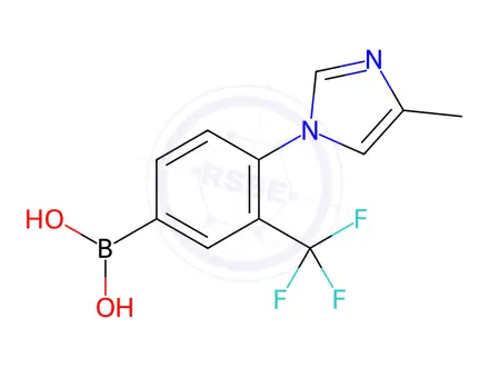 Chemical structure of (4-(4-Methyl-1H-imidazol-1-yl)-3-(trifluoromethyl)phenyl)boronic acid