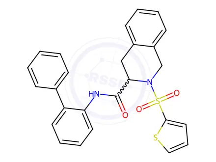 Chemical structure of N-([1,1'-Biphenyl]-2-yl)-2-(thiophen-2-ylsulfonyl)-1,2,3,4-tetrahydroisoquinoline-3-carboxamide