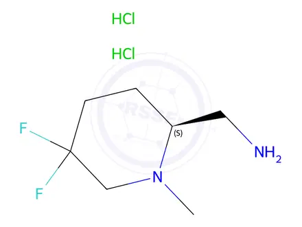 Chemical structure of (S)-(5,5-difluoro-1-methylpiperidin-2-yl)methanamine dihydrochloride