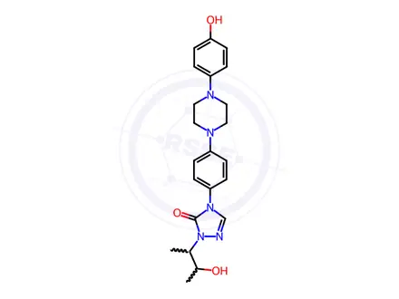 Chemical structure of 1-(3-Hydroxybutan-2-yl)-4-(4-(4-(4-hydroxyphenyl)piperazin-1-yl)phenyl)-1H-1,2,4-triazol-5(4H)-one
