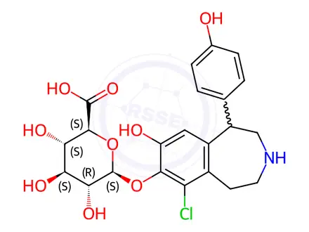Chemical structure of Fenoldopam Impurity 6 (Fenoldopam 7-O-Glucuronide)