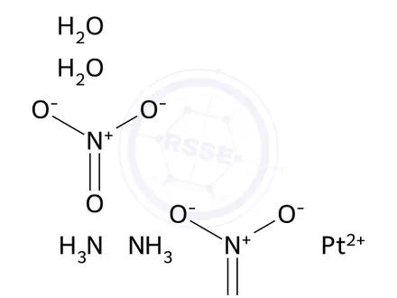 Chemical structure of Diaquodiammineplatinum Dinitrate