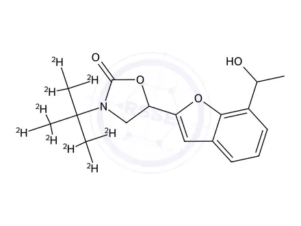 Chemical structure of 3-(tert-Butyl-d9)-5-[7-(hydroxyethyl)-2-benzofuranyl]-2-oxazolidinone (Mixture of Diastereomers)