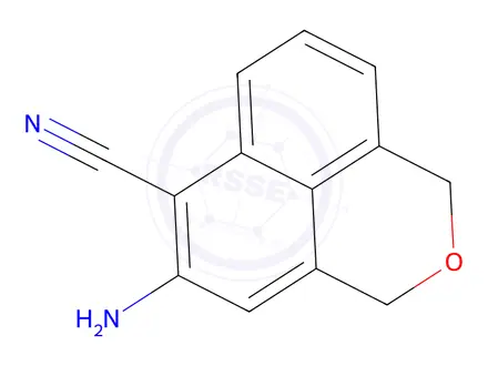 Chemical structure of 5-Amino-1,3-dihydrobenzo[de]isochromene-6-carbonitrile