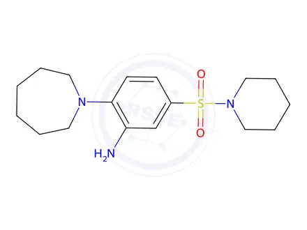 Chemical structure of 2-(Azepan-1-yl)-5-(piperidine-1-sulfonyl)aniline