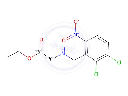 Chemical structure of Ethyl 2-(6-Nitro-2,3-dichlorobenzyl)glycine-13C2