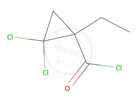 Chemical structure of Cyclopropanecarbonyl chloride, 2,2-dichloro-1-ethyl-(9CI)