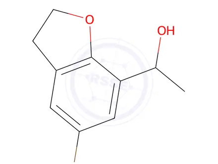 Chemical structure of (1R)-1-(5-bromo-2,3-dihydro-1-benzofuran-7-yl)ethan-1-ol