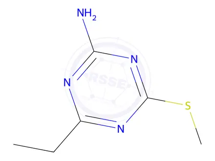 Chemical structure of 4-ethyl-6-(methylsulfanyl)-1,3,5-triazin-2-amine
