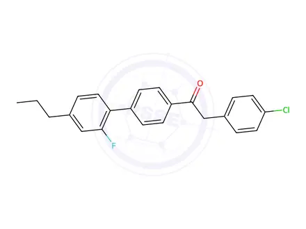 Chemical structure of 2-(4-Chlorophenyl)-1-(2'-fluoro-4'-propyl-[1,1'-biphenyl]-4-yl)ethan-1-one
