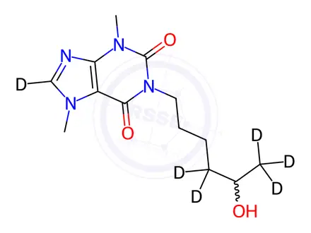 Chemical structure of Hydroxy Pentoxifylline-D6 (Rac-Lisofylline-D6)
