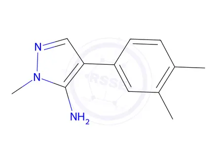 Chemical structure of 4-(3,4-Dimethylphenyl)-1-methyl-1h-pyrazol-5-amine