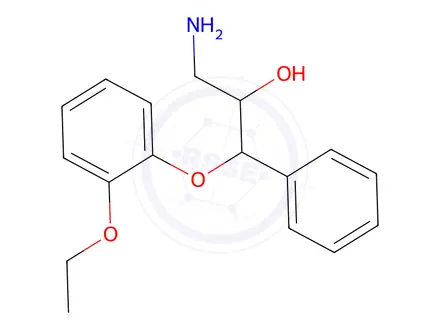 Chemical structure of Rel-(1R,2R)-3-amino-1-(2-ethoxyphenoxy)-1-phenylpropan-2-ol
