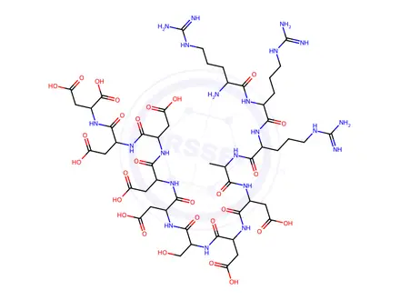 Chemical structure of ARG-ARG-ARG-ALA-ASP-ASP-SER-[ASP]5