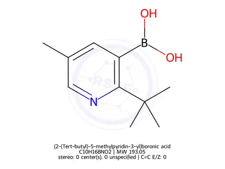 Chemical structure of (2-(Tert-butyl)-5-methylpyridin-3-yl)boronic acid