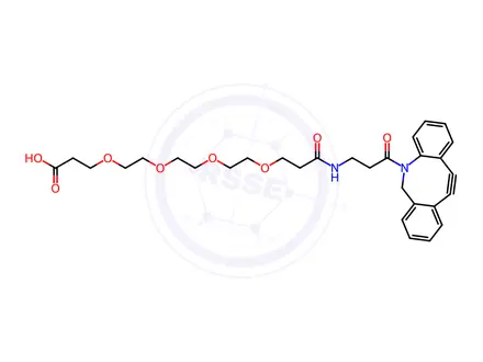 Chemical structure of 4,7,10,13-Tetraoxa-17-azaeicosanoic acid, 20-(11,12-didehydrodibenz[b,f]azocin-5(6H)-yl)-16,20-dioxo