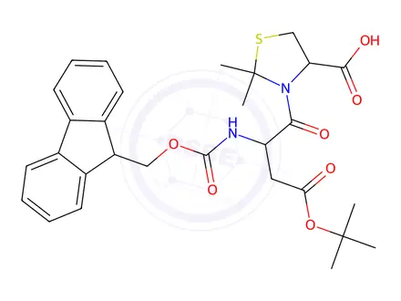 Chemical structure of Fmoc-Asp(OtBu)-Cys(Psi(Me,Me)pro)-OH