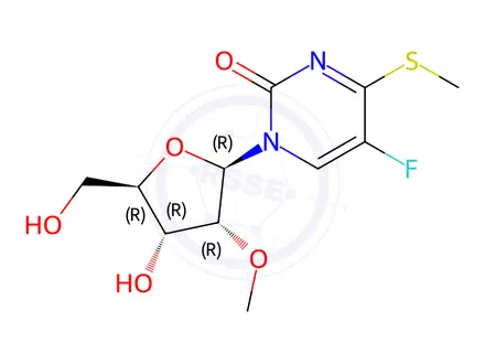 Chemical structure of 5-Fluoro-2’-O-methyl-4-(methylithio)uridine