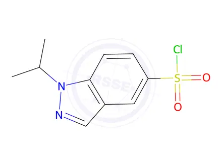 Chemical structure of 1-(propan-2-yl)-1H-indazole-5-sulfonyl chloride