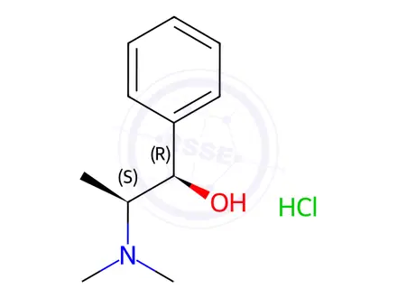 Chemical structure of (1R,2S)-l-N-methylephedrine Hydrochloride
