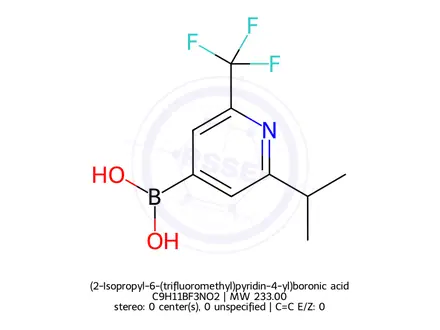 Chemical structure of (2-Isopropyl-6-(trifluoromethyl)pyridin-4-yl)boronic acid