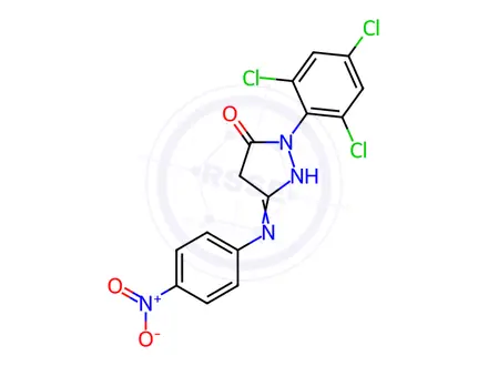 Chemical structure of 1-(2,4,6-TRICHLOROPHENYL)-3-(P-NITROANILINO)-2-PYRAZOLINE-5-ONE