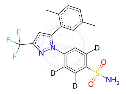 Chemical structure of 2,5-Dimethyl Celecoxib-d4