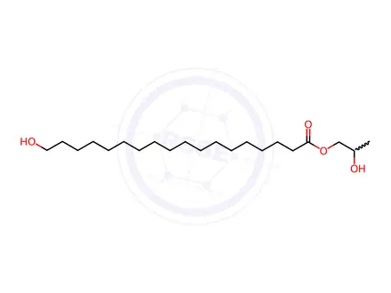 Chemical structure of hydroxyoctadecanoic acid, monoester with propane-1,2-diol