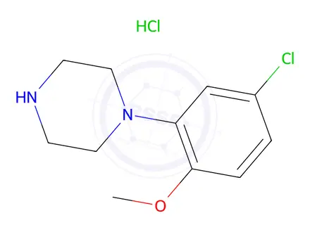 Chemical structure of 1-(5-Chloro-2-methoxy-phenyl)-piperazinex Hydrochloride
