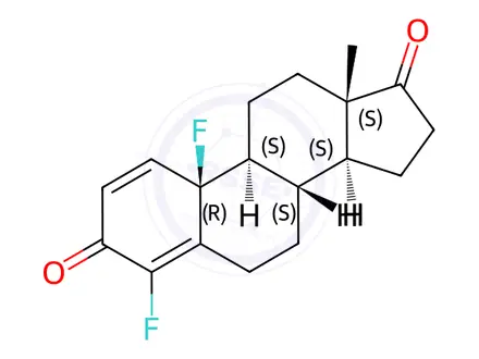 Chemical structure of 4,10-Difluoroestra-1,4-diene-3,17-dione