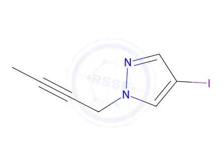 Chemical structure of 1-(But-2-yn-1-yl)-4-iodo-1H-pyrazole