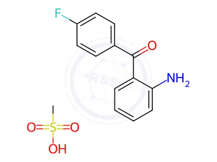 Chemical structure of 2-Amino-4'-fluorobenzophenone mesylate salt