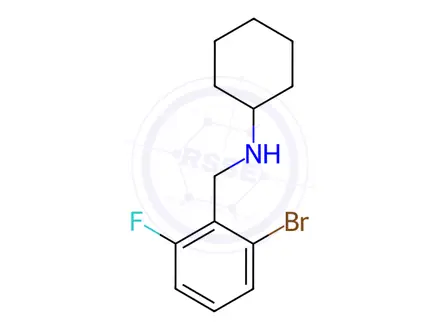 Chemical structure of N-[(2-Bromo-6-fluorophenyl)methyl]cyclohexanamine