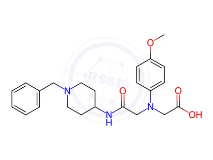 Chemical structure of [{2-[(1-Benzylpiperidin-4-yl)amino]-2-oxoethyl}-(4-methoxyphenyl)amino]acetic acid