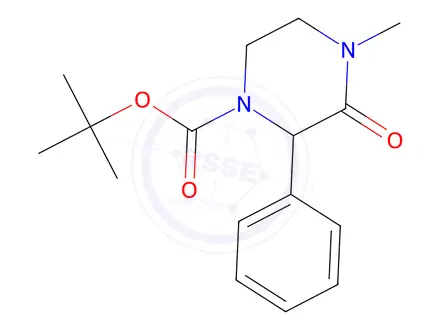 Chemical structure of tert-Butyl 4-methyl-3-oxo-2-phenylpiperazine-1-carboxylate