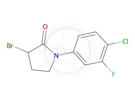 Chemical structure of 3-bromo-1-(4-chloro-3-fluorophenyl)pyrrolidin-2-one